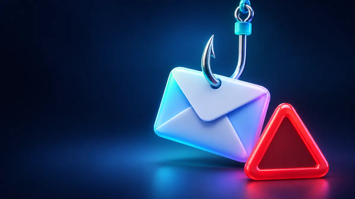 Golpe do e-mail falso: anzol com envelope como isca e sinal de alerta