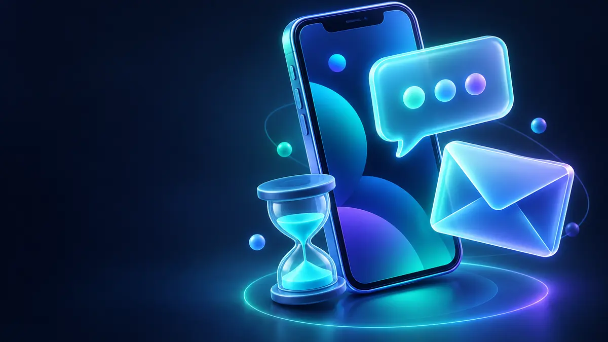 SMS temporário e e-mail temporário: celular recebendo SMS ao lado de um envelope